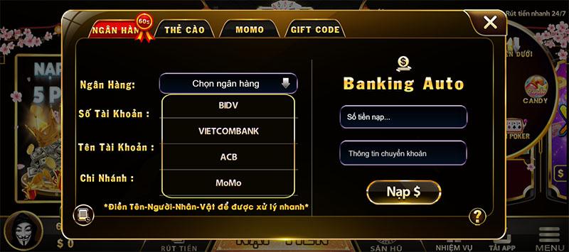Nạp tiền vào BMW99
