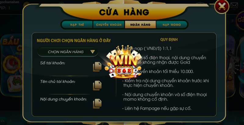 Hướng dẫn người chơi thực hiện nạp tiền vào tài khoản cổng game nhanh chóng